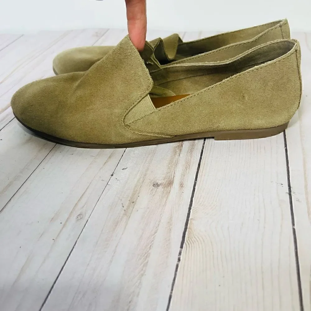 Lucky Brand Tan Suede Slip On Flats Loafers
